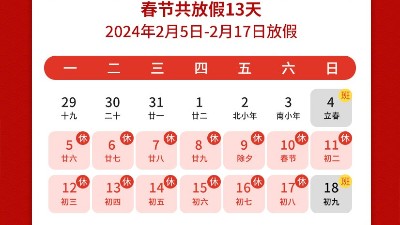 瑞龍呈祥，<i style='color:red'>新年</i>新禧丨靈科超聲波2024年春節(jié)放假通知